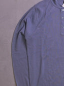 15% Wool Vintage Greenland Mock-neck Henley Knit Sweater