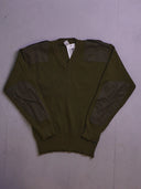 Vintage Military-style Ribbed Sweater