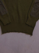 Vintage Military-style Ribbed Sweater