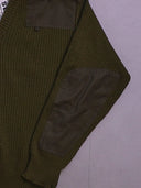 Vintage Military-style Ribbed Sweater