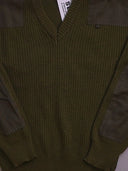 Vintage Military-style Ribbed Sweater
