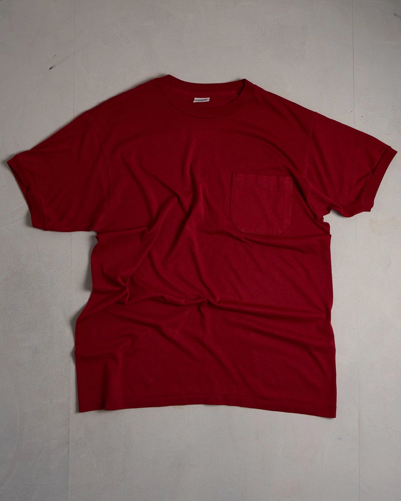 Vintage Red Pocket Single Stitch Tee