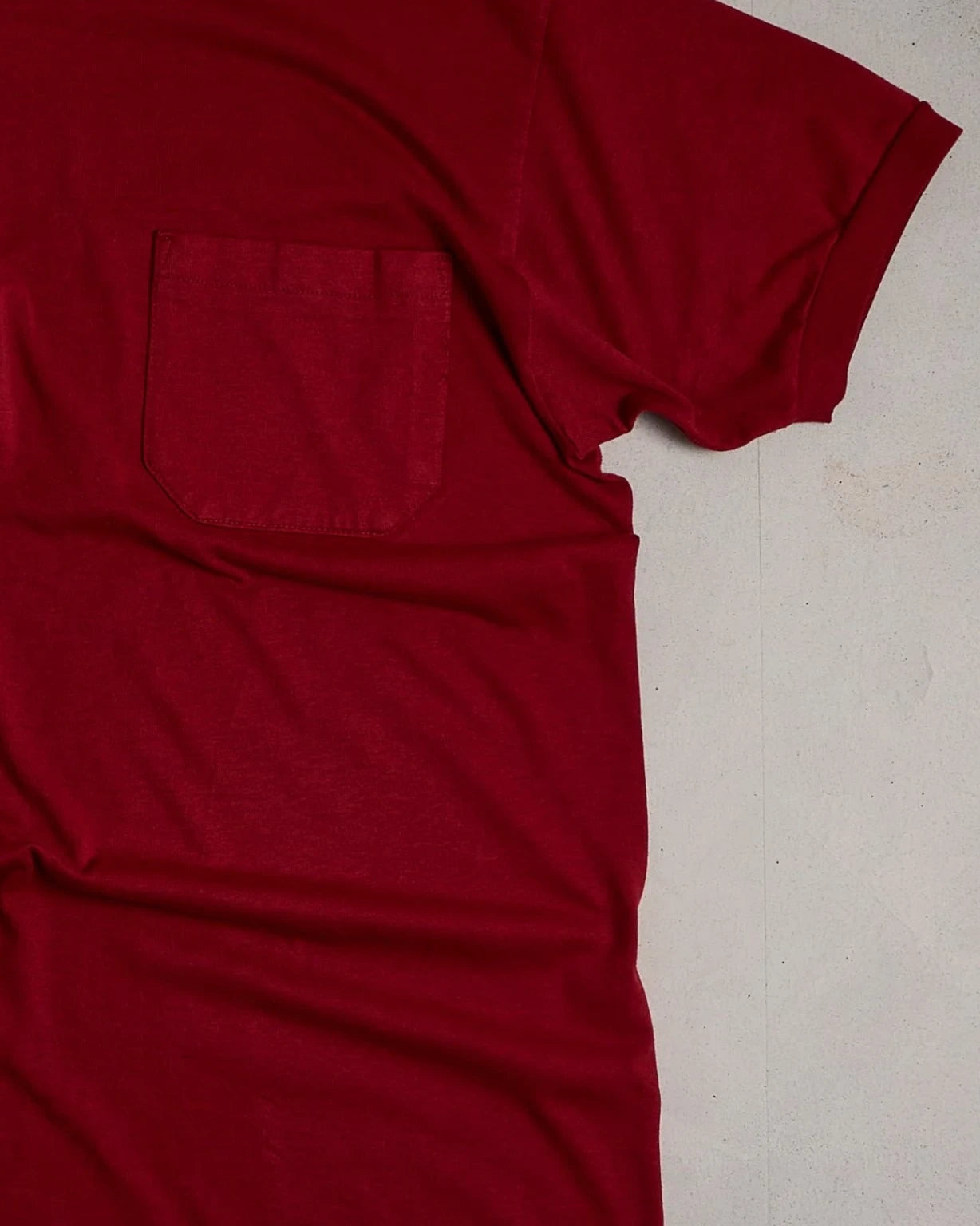 Vintage Red Pocket Single Stitch Tee Right