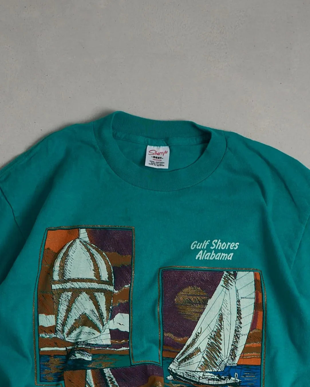 Vintage Nautical Print Single Stitch T-shirt Top
