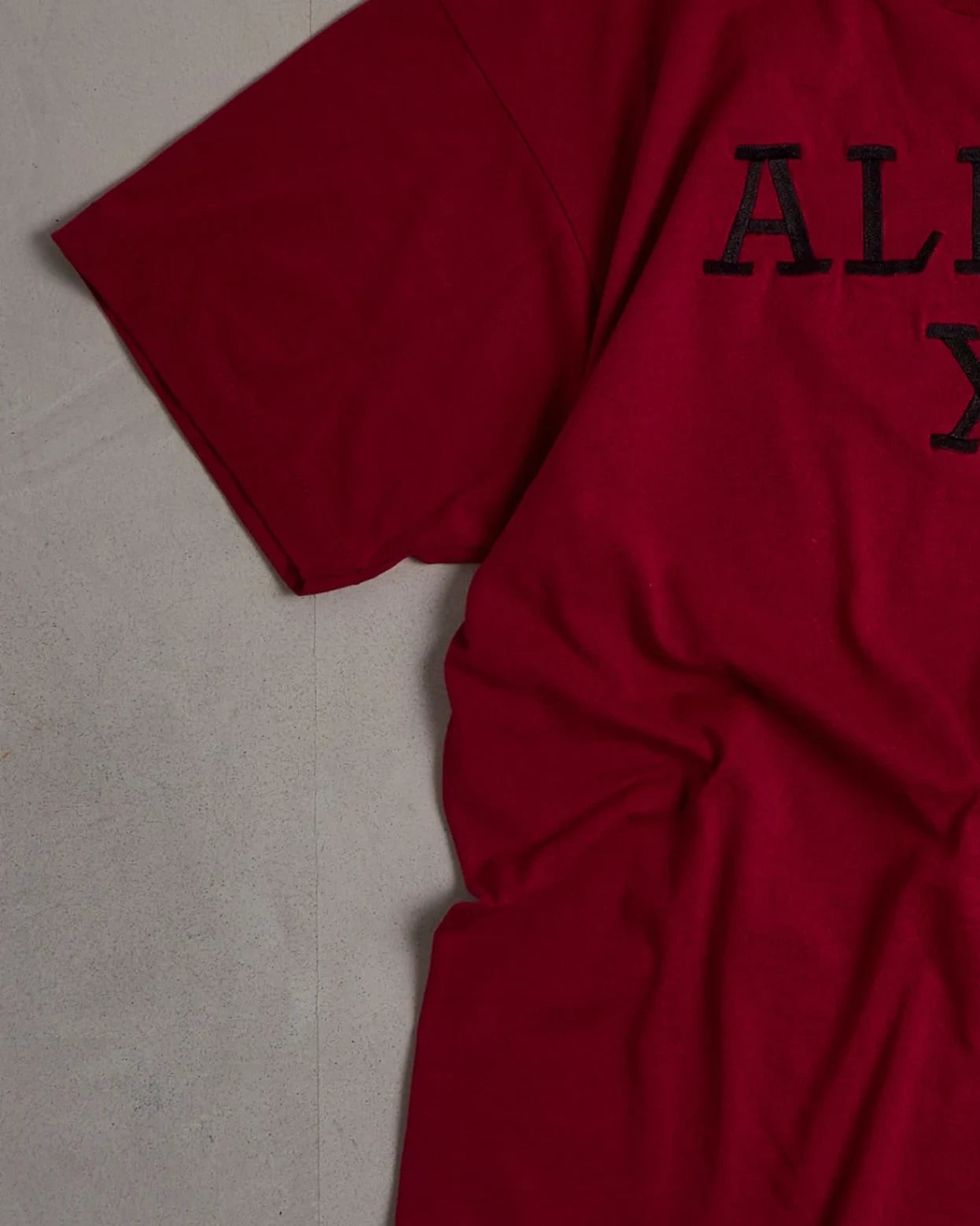 Alpha XI Red Single Stitch T-Shirt Left