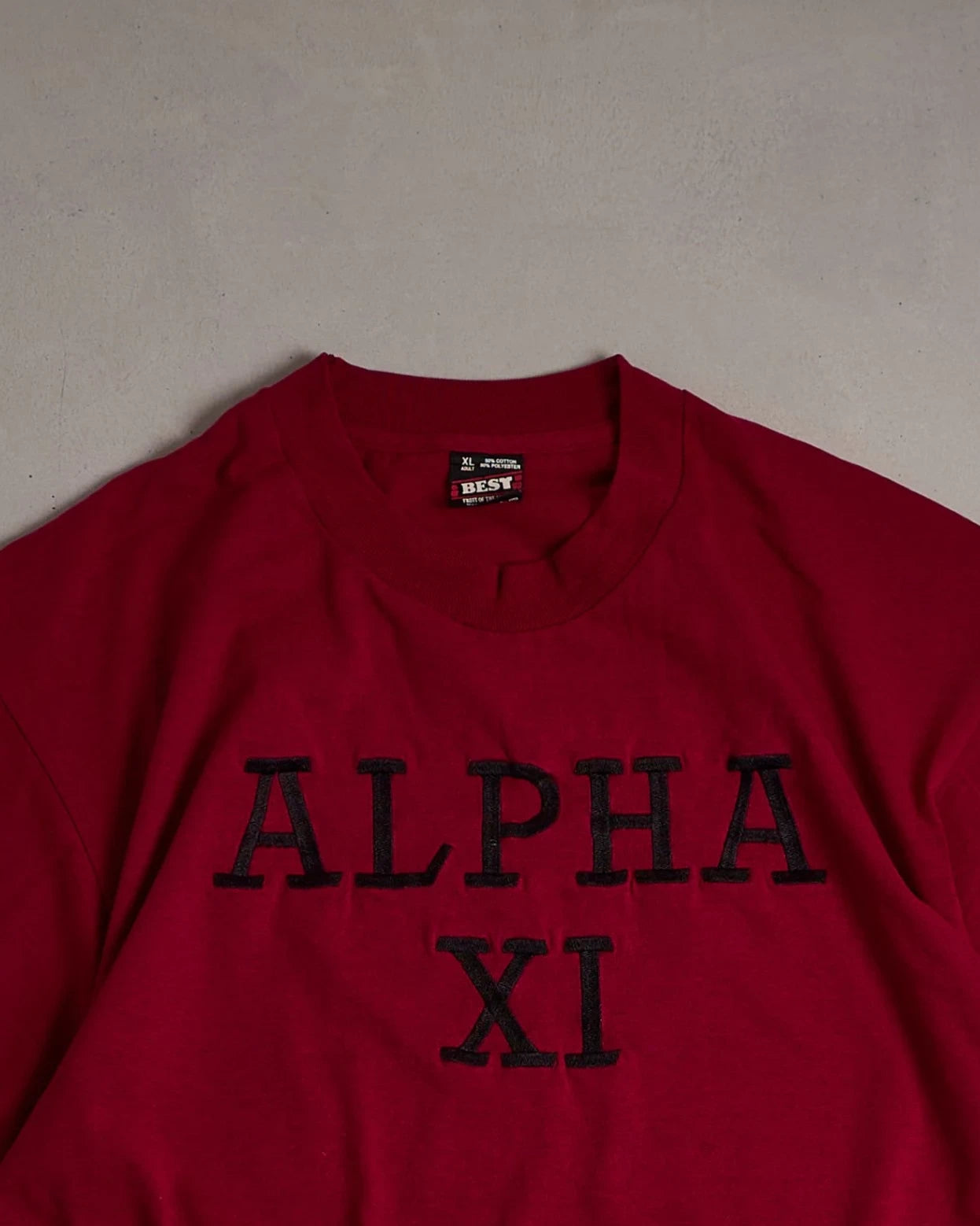 Alpha XI Red Single Stitch T-Shirt Top