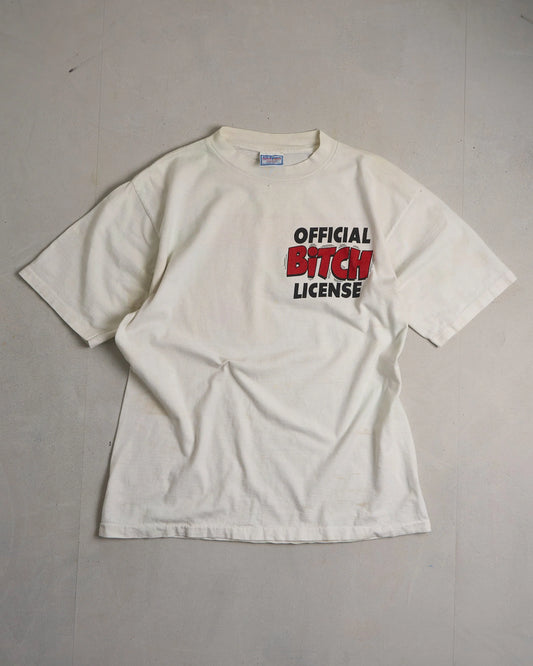 Official Bitch License Graphic Single Stitch T-Shirt