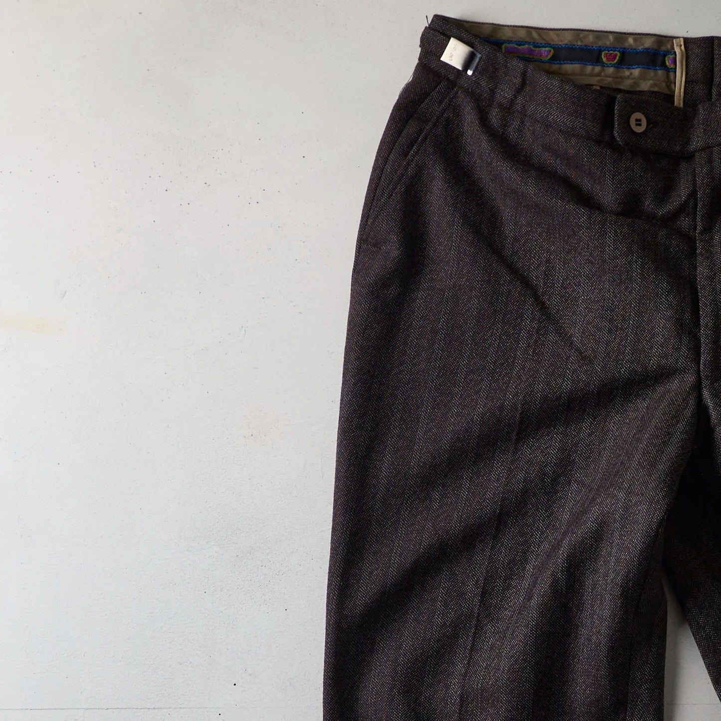 Vintage Charcoal Striped Wool Trousers
