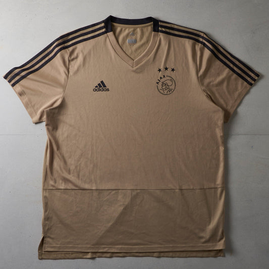 Vintage Adidas AJAX Beige V-Neck Soccer Jersey