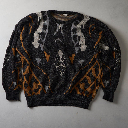 Vintage Abstract Chunky Knit Sweater